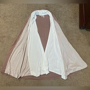 Lori Goldstein LOGO Waterfall ColorBlock Stretch Open Vest Neutral Colors Size S